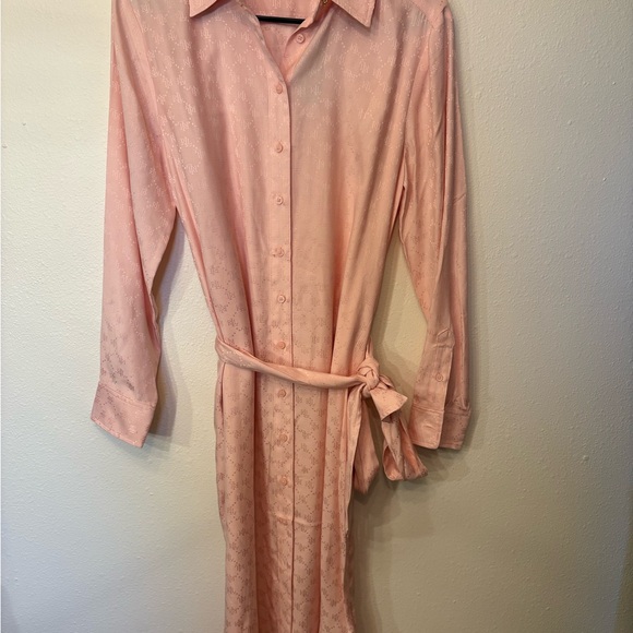 Lauren Ralph Lauren Light Pink Logo Button Down Jacquard Dress 2P - Picture 1 of 5